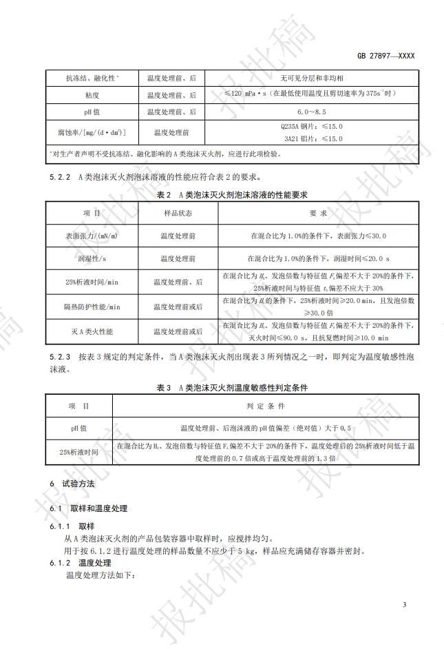 《A类泡沫灭火剂》报批稿